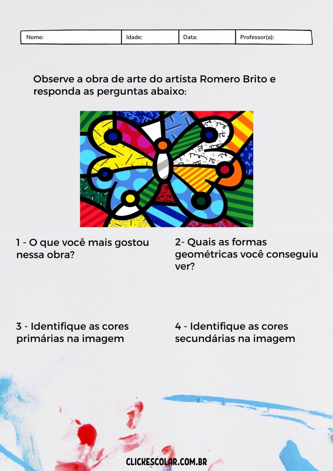 Atividade de Artes para 4º ano
