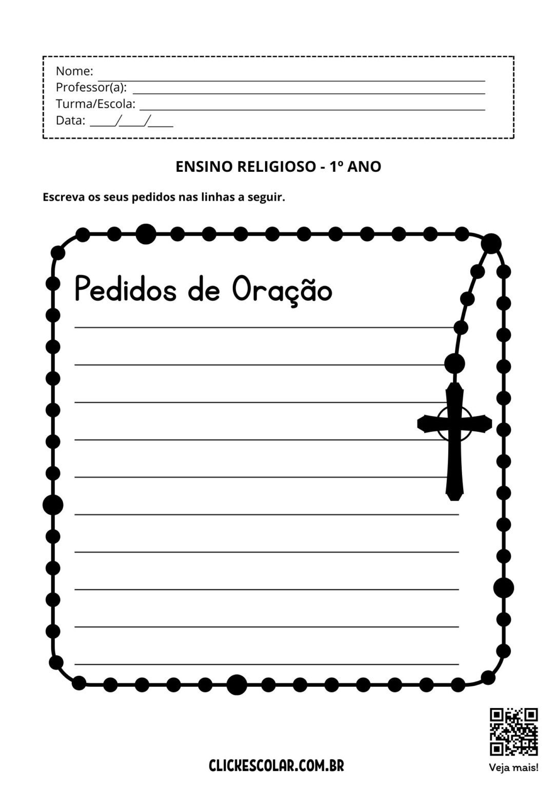 13 Atividades de Ensino religioso para 1º Ano – Click Escolar