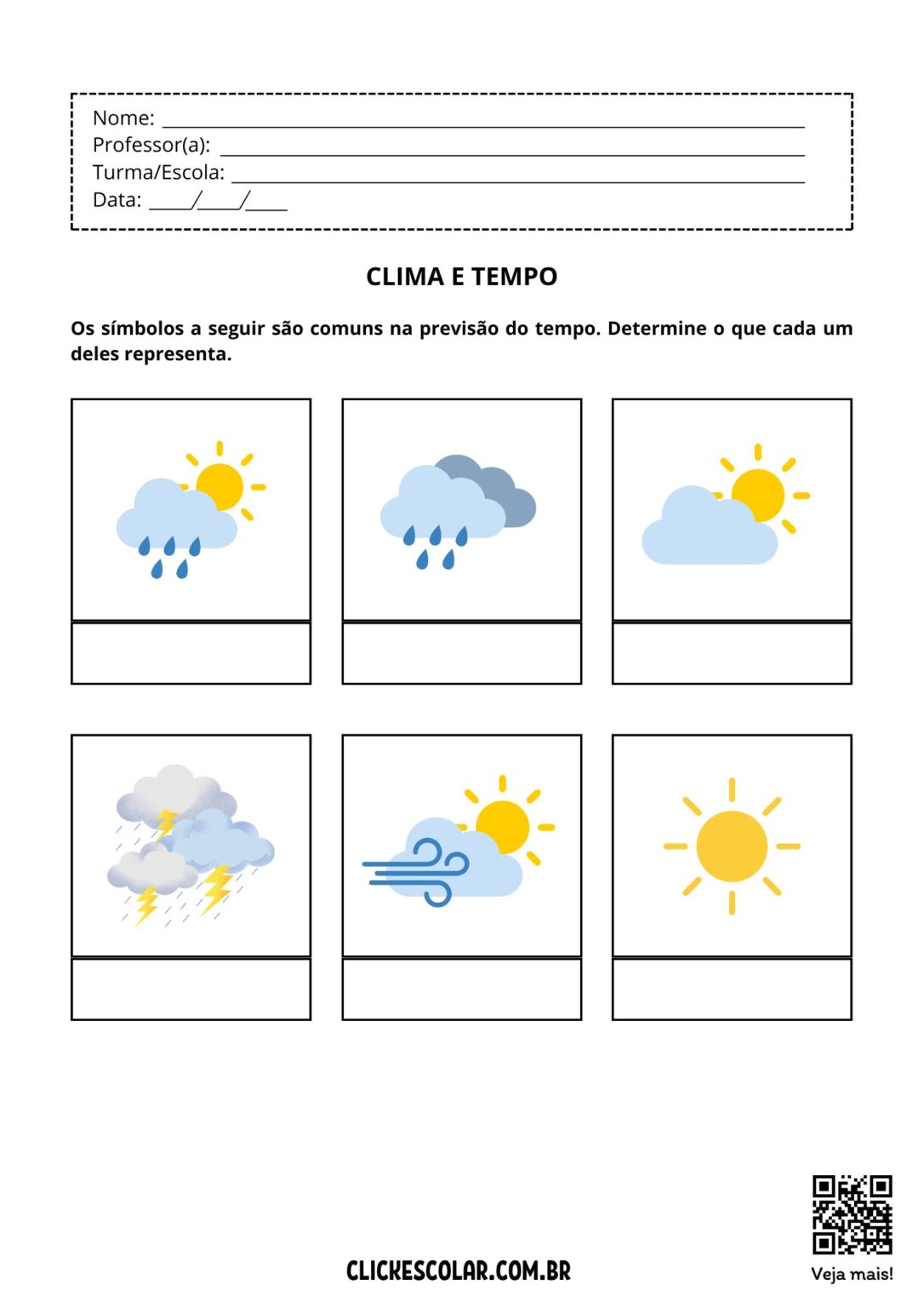 17 Exercícios sobre Clima e tempo – Click Escolar