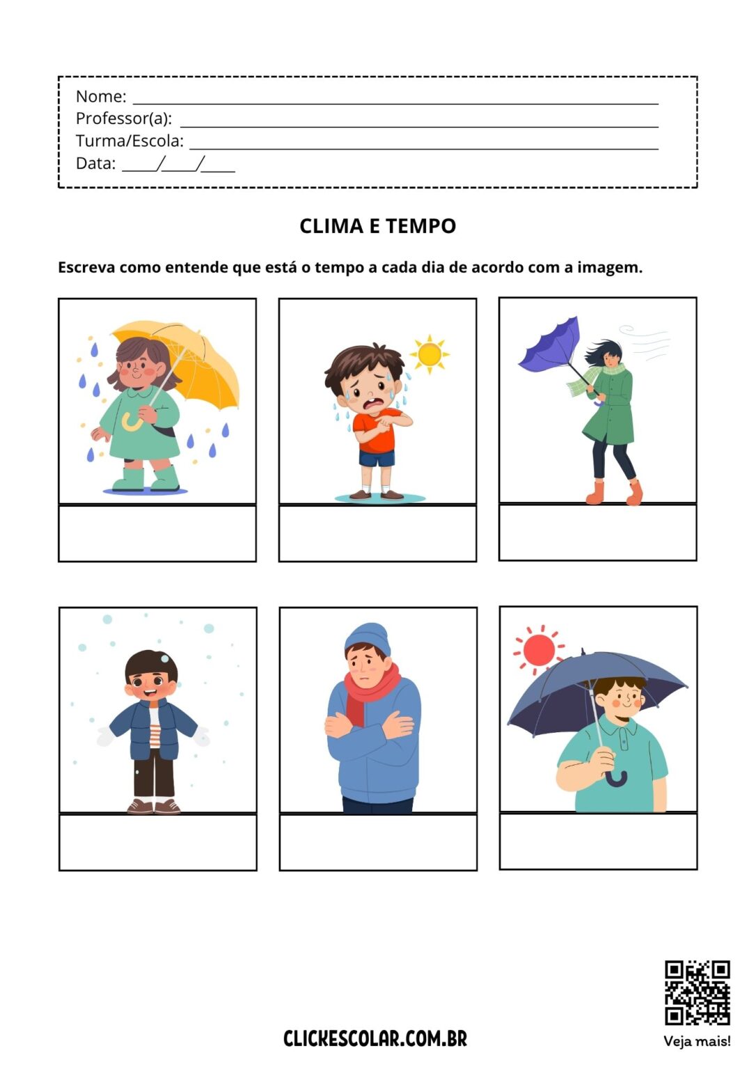 17 Exercícios sobre Clima e tempo – Click Escolar