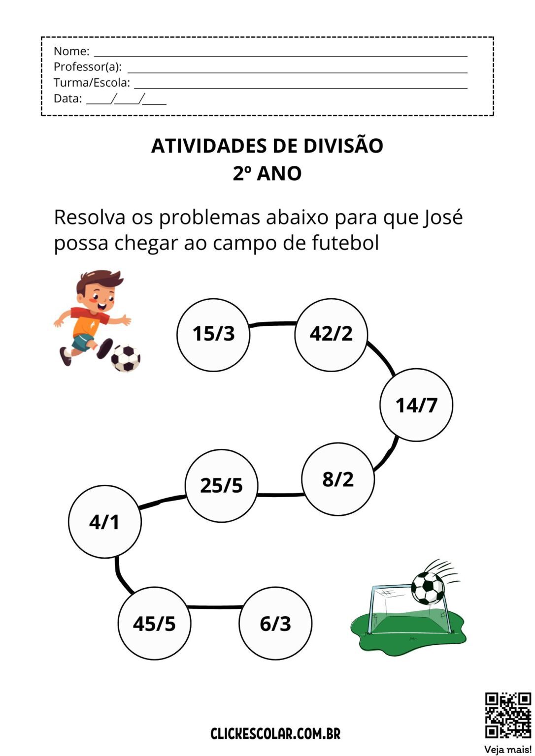 Atividades de Divisão para 2º Ano – Click Escolar