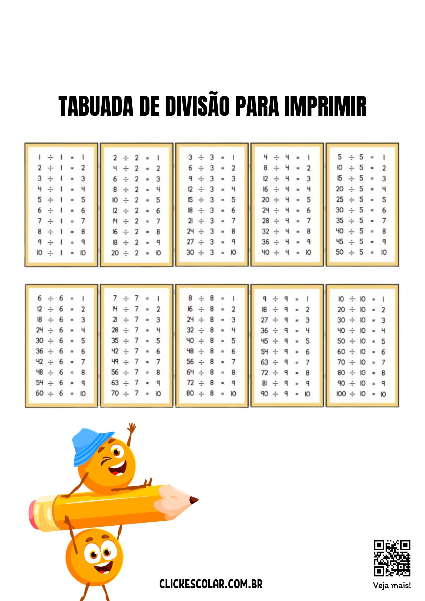 Planilhas De Divisao Facil Para Imprimir Como Calcular O Resto Da