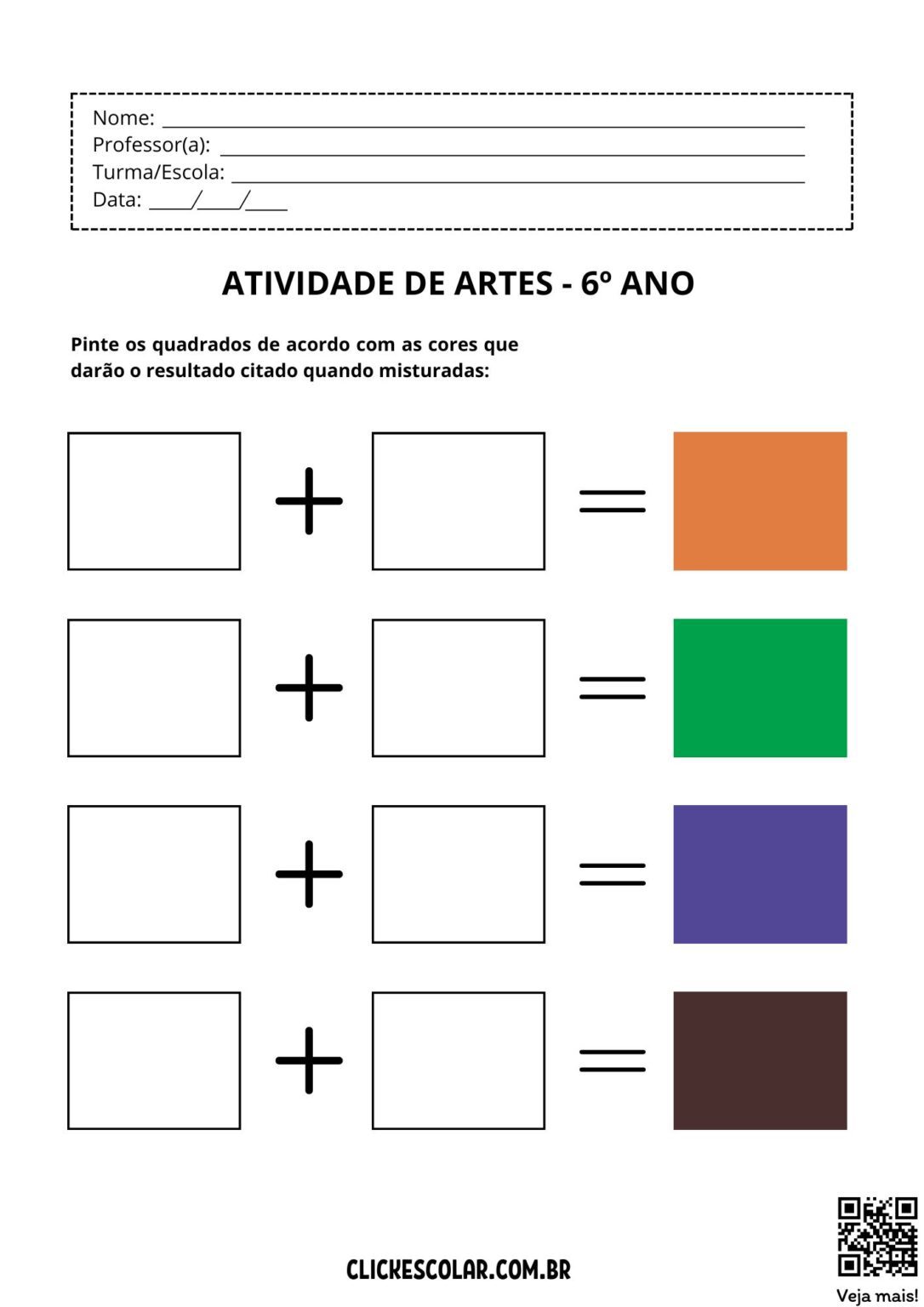 13 Atividades de Artes para 6º ano – Click Escolar