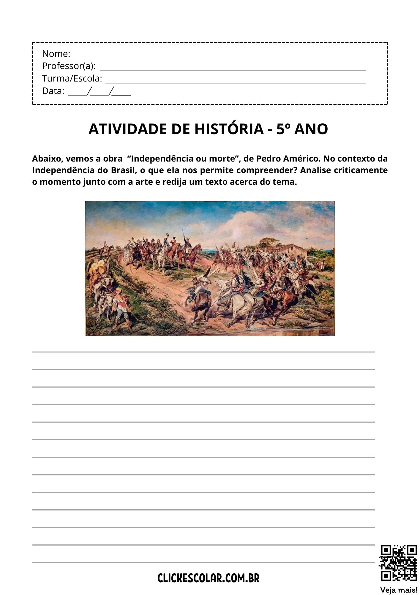 Atividades de História para 5º Ano – Click Escolar
