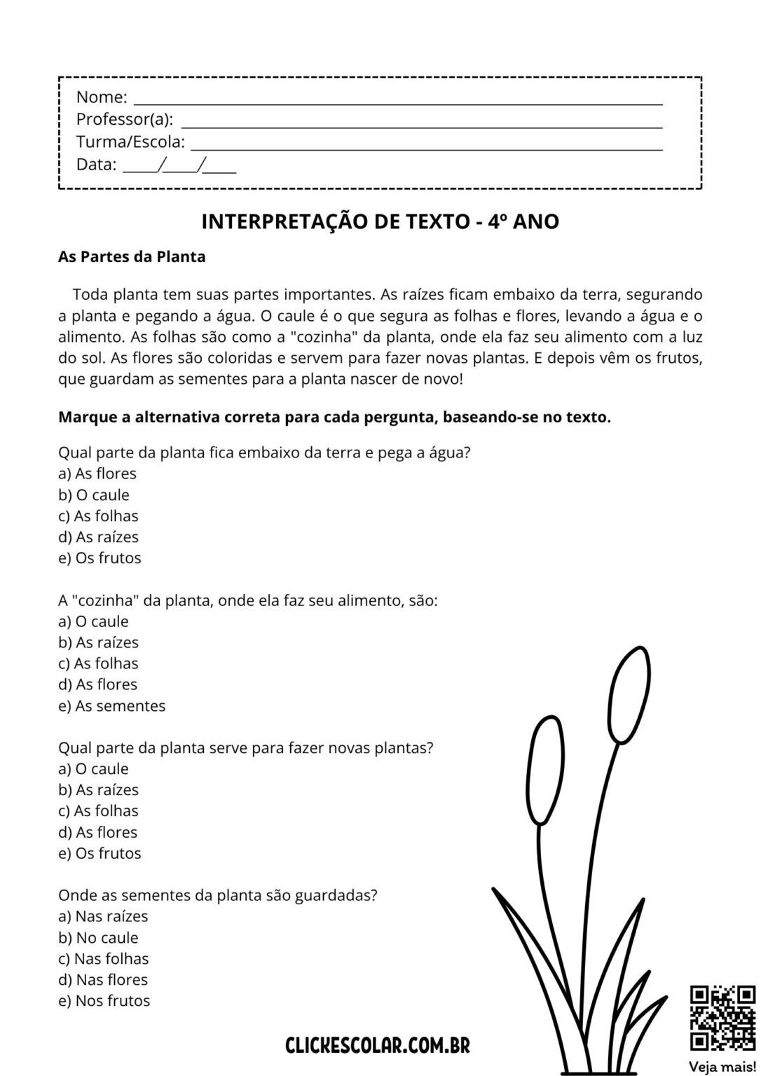 53 Atividades de Interpretação de Texto para 4º ano – Click Escolar