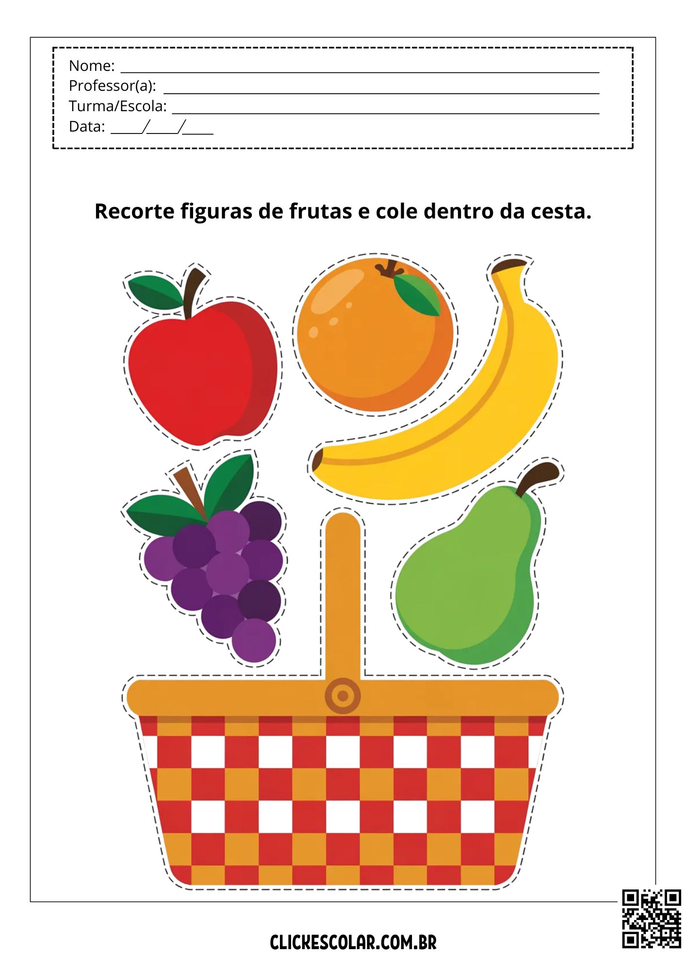 25 Atividades de Recorte e Colagem Para Imprimir – Click Escolar