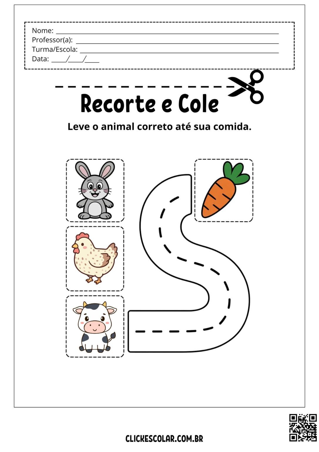 25 Atividades de Recorte e Colagem Para Imprimir – Click Escolar