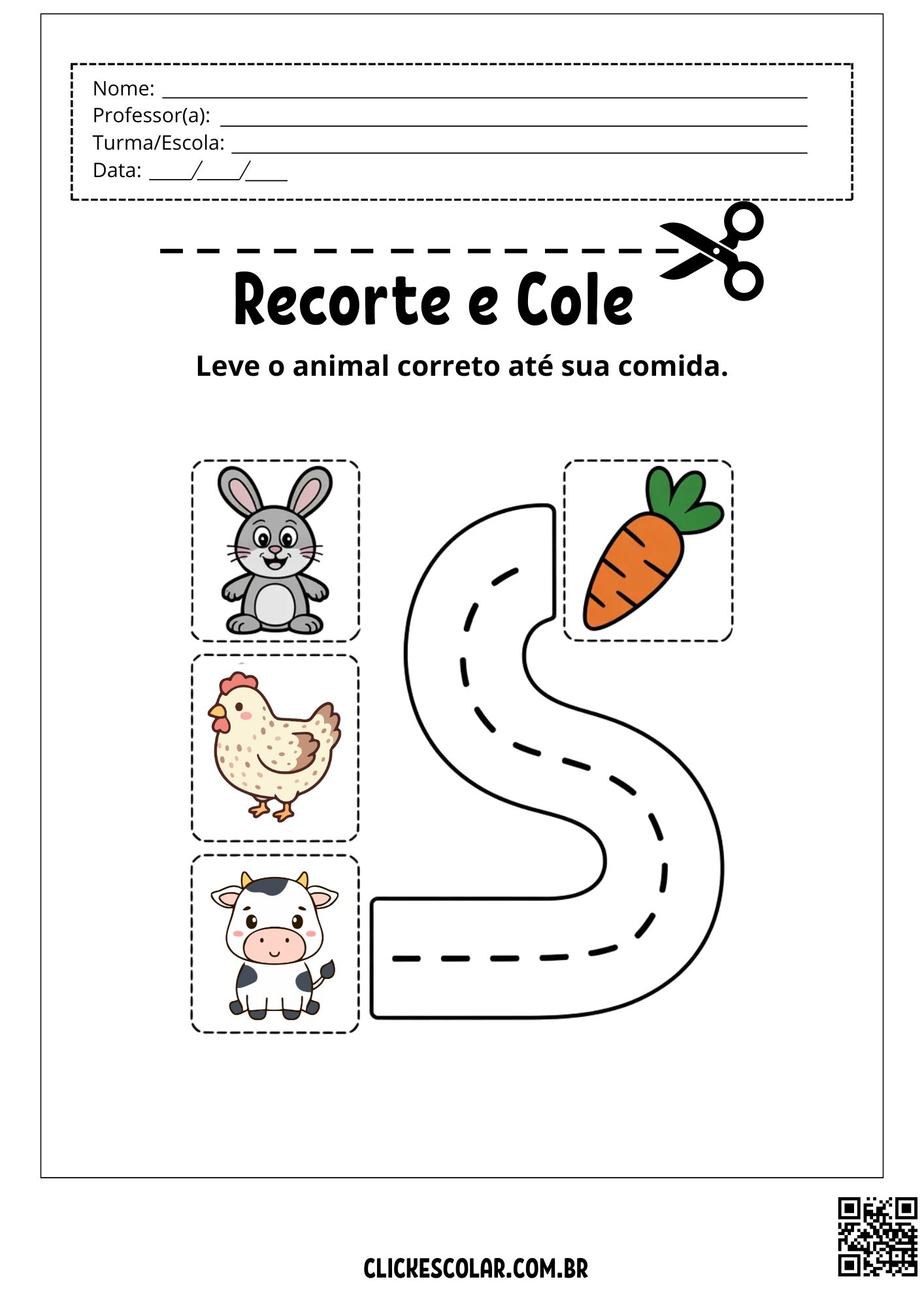 25 Atividades de Recorte e Colagem Para Imprimir – Click Escolar