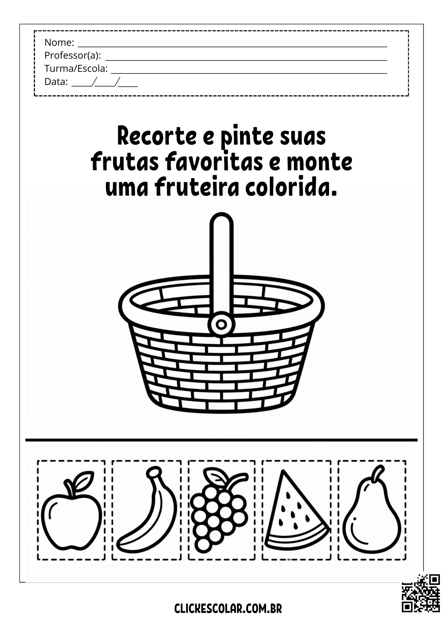 25 Atividades de Recorte e Colagem Para Imprimir – Click Escolar