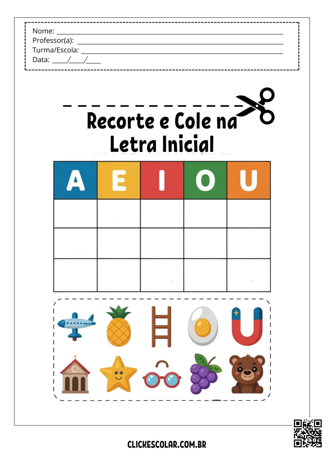 25 Atividades de Recorte e Colagem Para Imprimir – Click Escolar