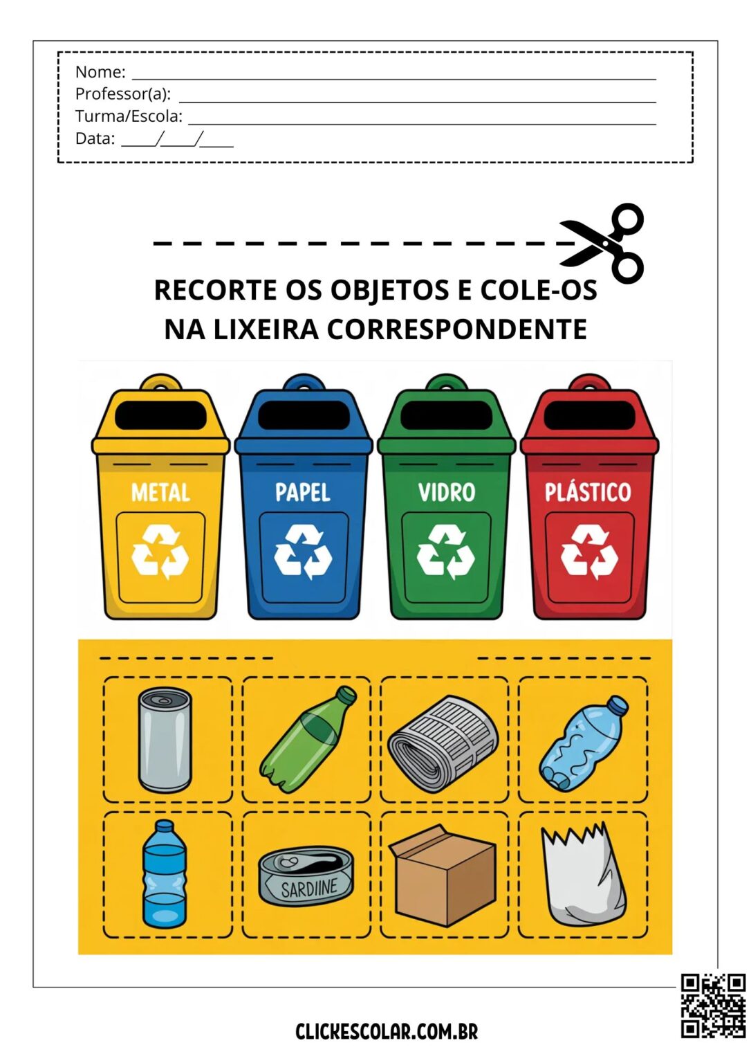 25 Atividades de Recorte e Colagem Para Imprimir – Click Escolar