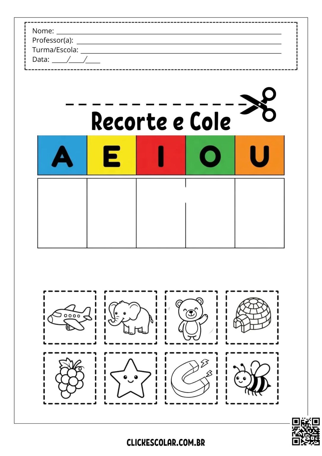 25 Atividades de Recorte e Colagem Para Imprimir – Click Escolar