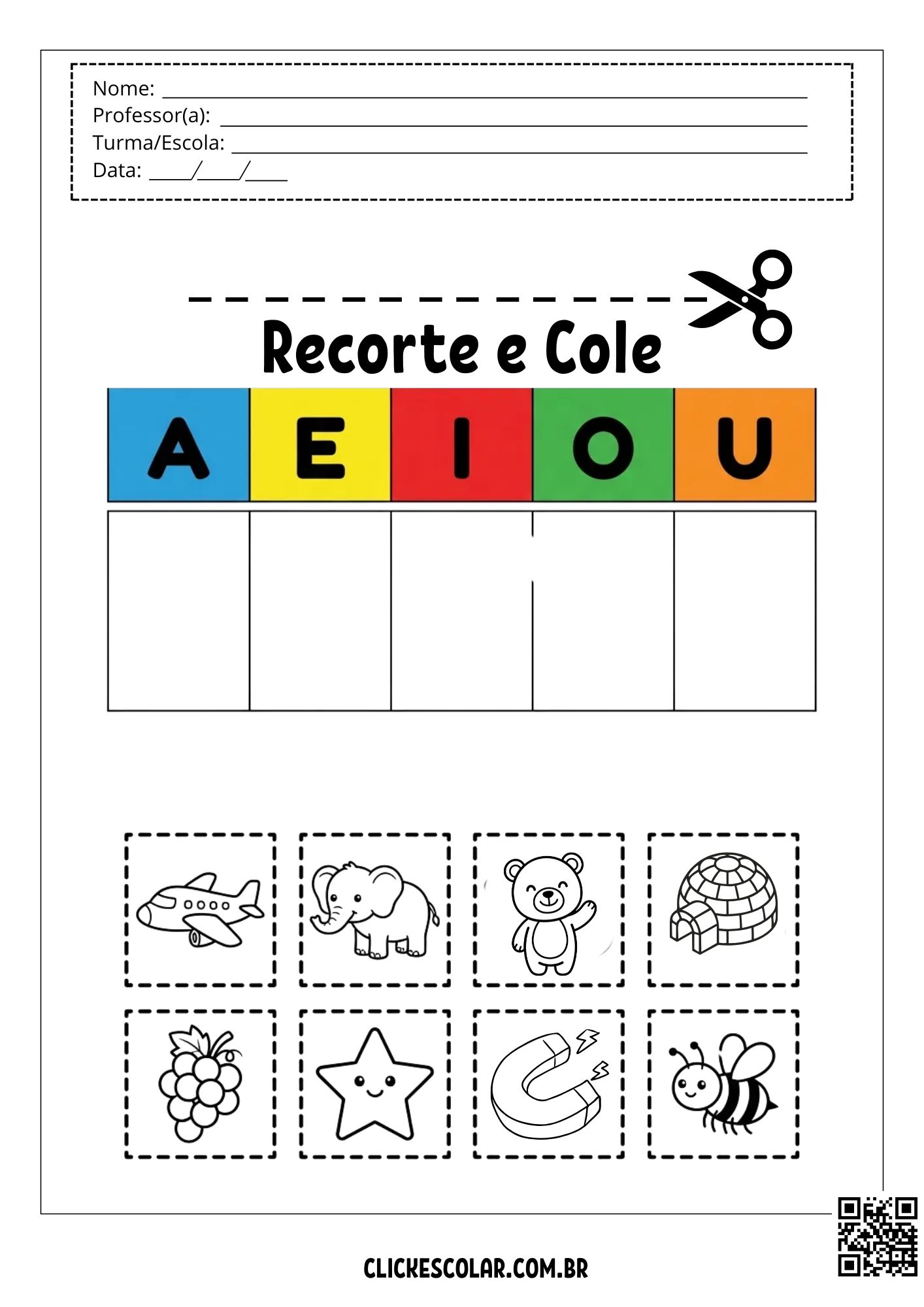 25 Atividades de Recorte e Colagem Para Imprimir – Click Escolar