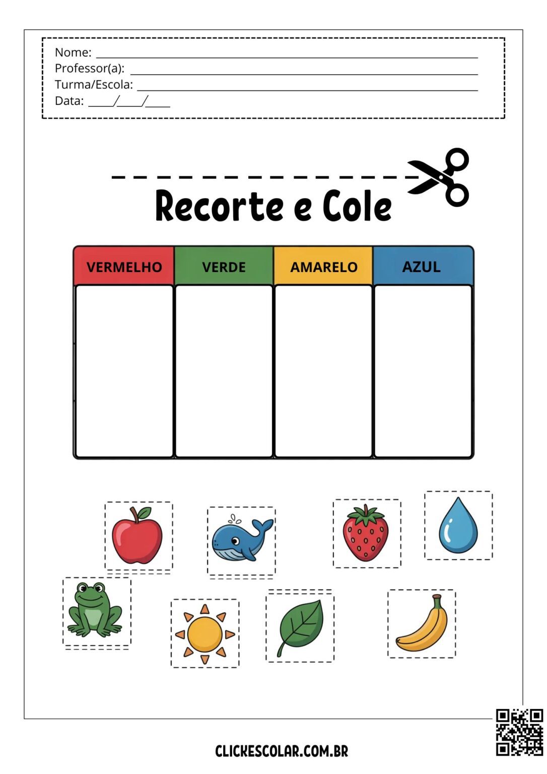 25 Atividades de Recorte e Colagem Para Imprimir – Click Escolar